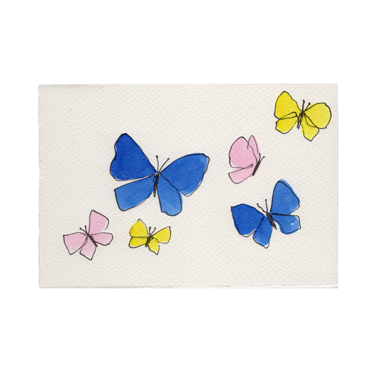 Scribble & Daub Hand Finished Cards - Butterflies (for the charity Women's Aid)