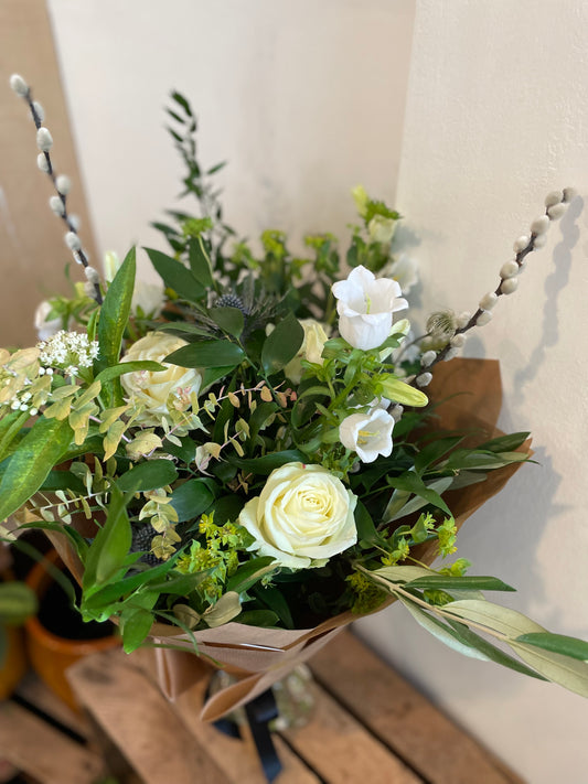 Broughton Street Flowers winter whites bouquet