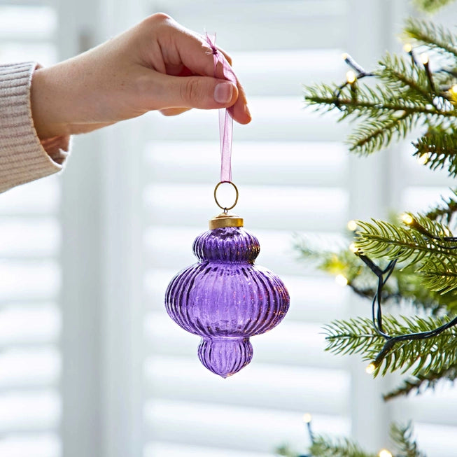 Fairtrade Hand-made Glass Lantern Baubles