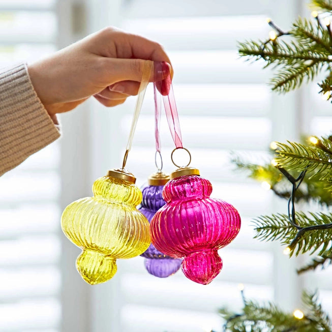 Fairtrade Hand-made Glass Lantern Baubles