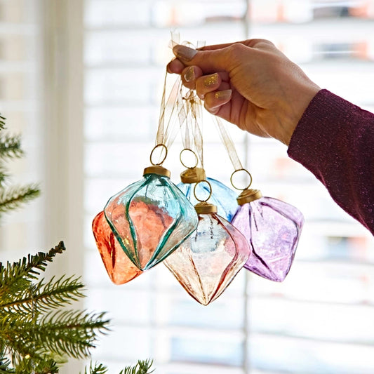 Fairtrade Hand-blown Recycled Glass baubles