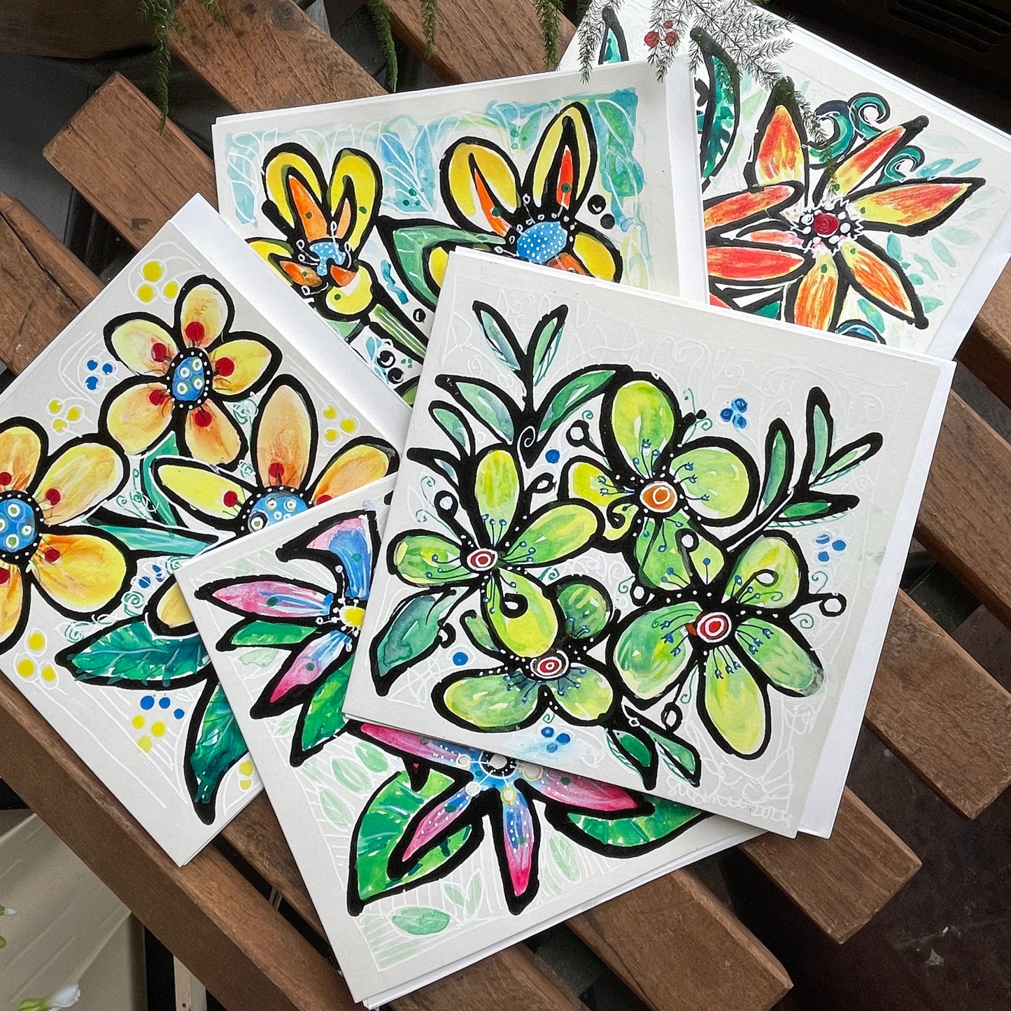 Sheena Wilson hand-painted art cards