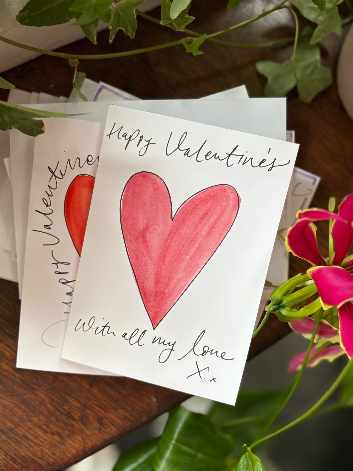 Broughton Street Flowers Press Happy Valentine's Day heart card