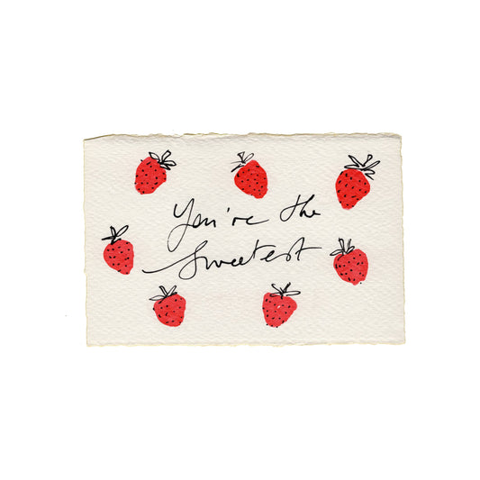 Scribble & Daub Hand Finished Cards - You're the Sweetest Strawberries